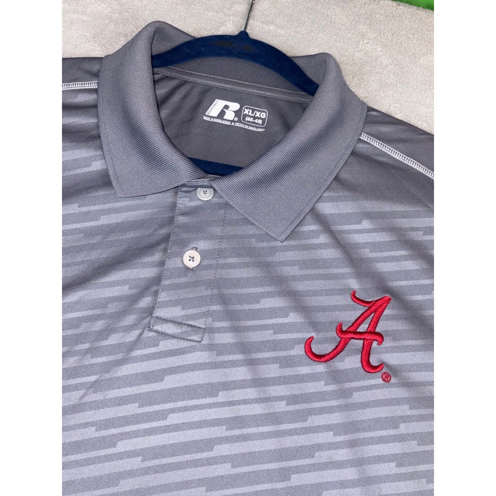 Russell Athletic Alabama Crimson‎ Tide Polo Shirt Mens XL Gray Red